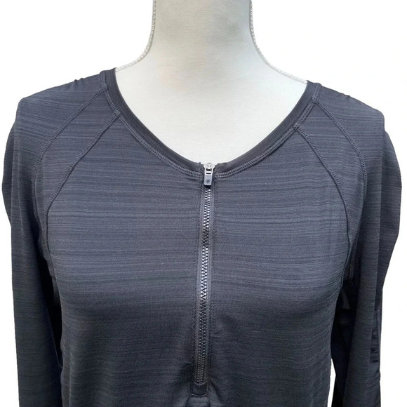 Athleta Black Long Sleeve 1/4 Zip Pullover with Arm Zipper Pocket Size XL - Picture 2 of 15